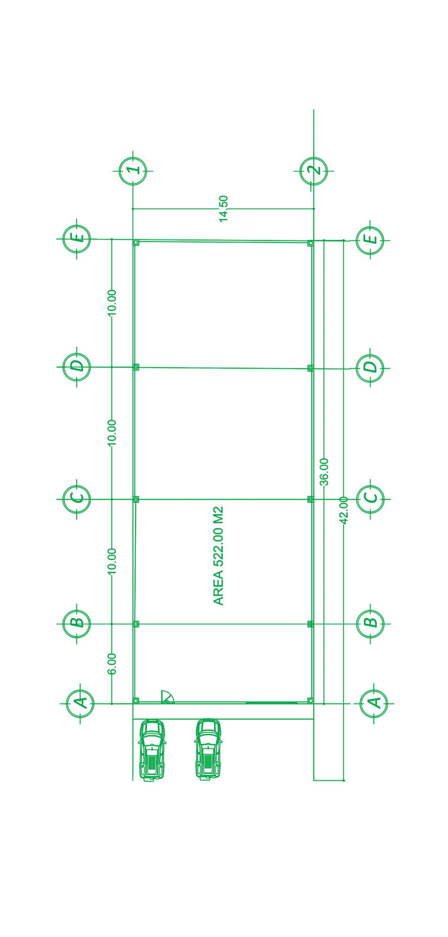 Plano de Bodega Tipo B (522 m²)